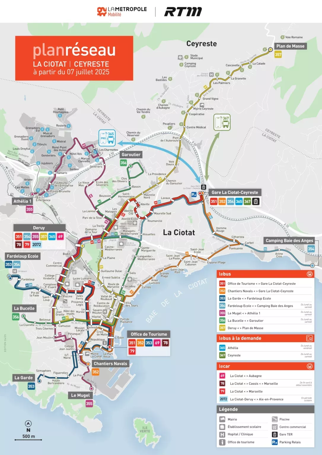 Ligne de bus pour venir au cabinet Copo kinésiologie, Thierry Coppeaux, kinésiologue à La Ciotat